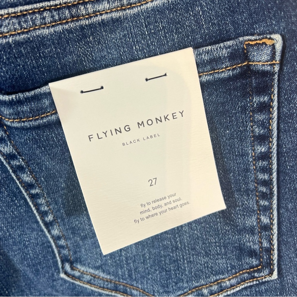 FLYING MONKEY black label Effusive High Rise Crop Slim Straight Jeans - Picture 4 of 9
